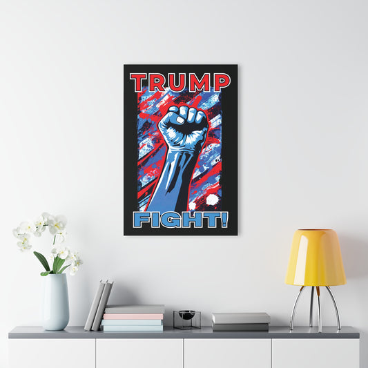 "TRUMP FIGHT!", Acrylic Wall Prints (French Cleat Hanging) (Void Black)