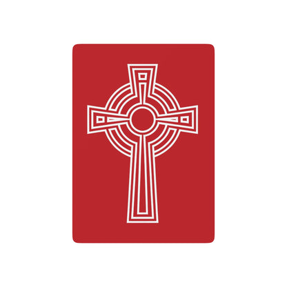 "A Simple High Cross", Christian Playing Cards (Flame Scarlet)