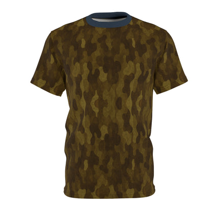 "Swamp Recon Camouflage", Unisex Tee (Drowned Indigo Collar)