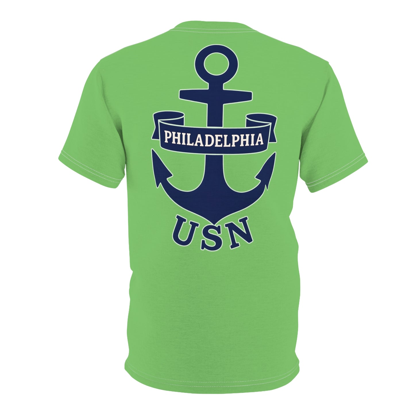 "USN Anchor", Unisex T-shirt (Bottle Glass Light)