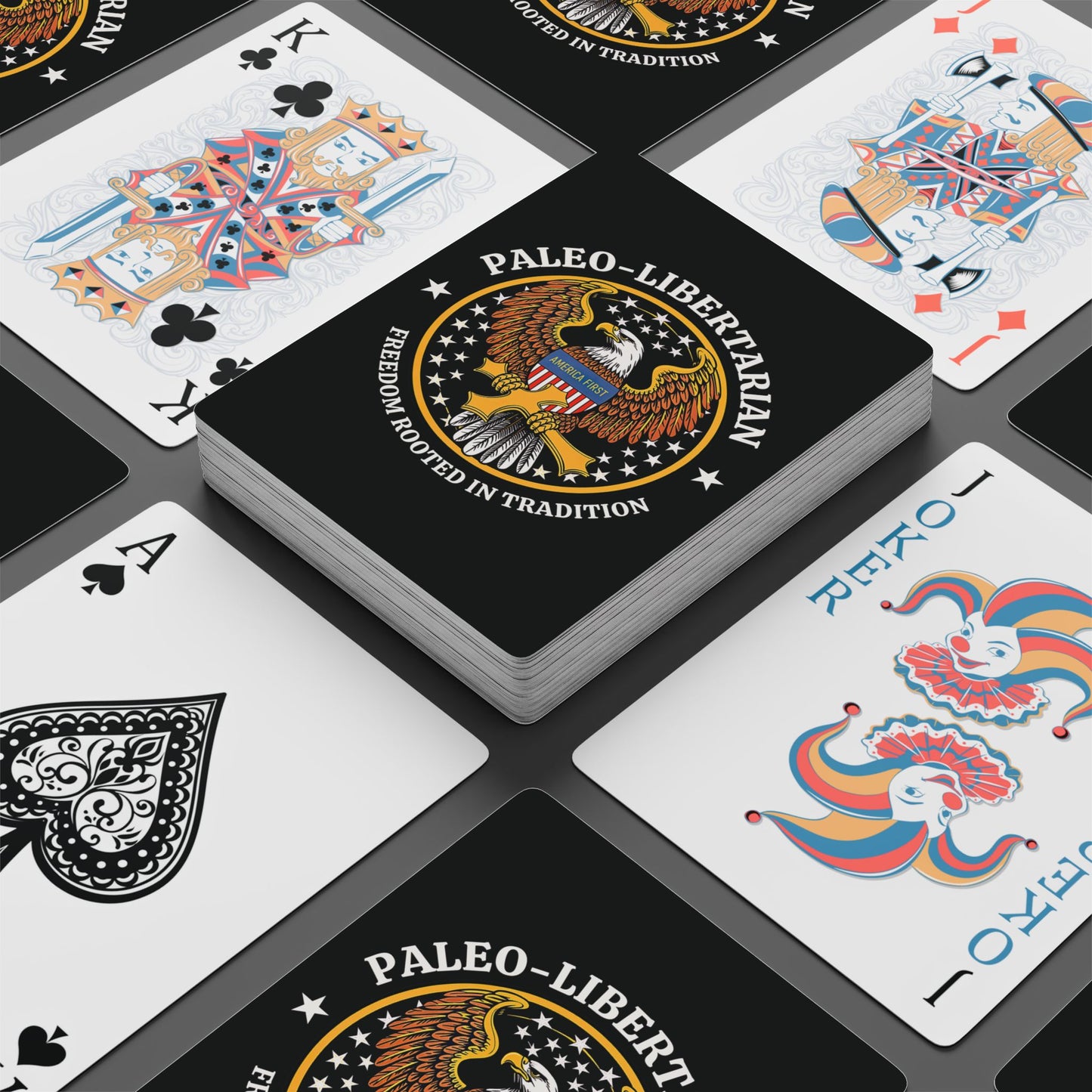"Paleo-Libertarian" #01, Political Playing Cards (Void Black)