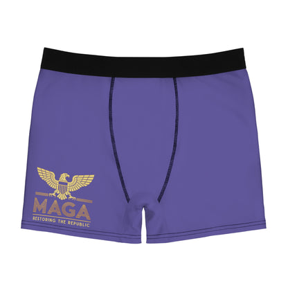 "MAGA - Restoring the Republic", Men's Boxer Briefs (Purple Blue)