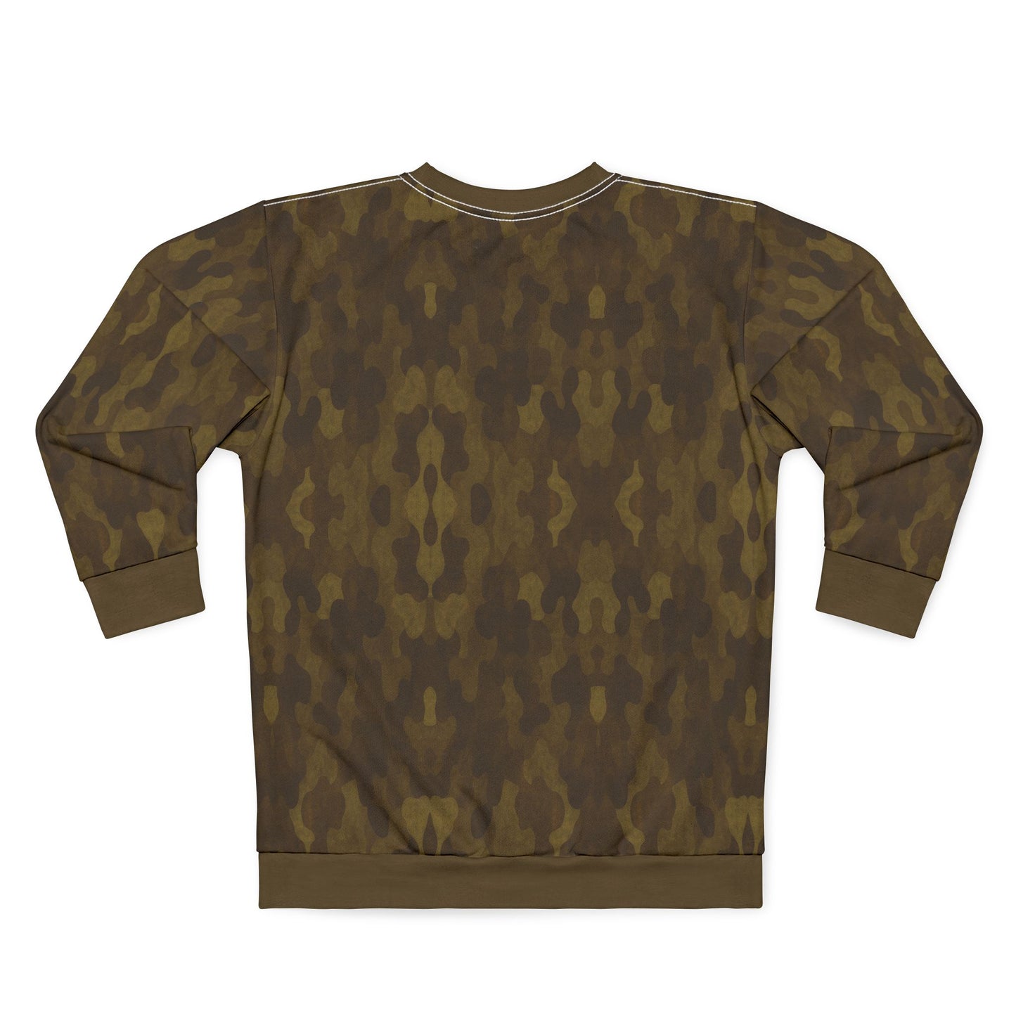 "Swamp Recon Camouflage", Unisex Sweatshirt (Cattail Bronze Cuffs and Collar)