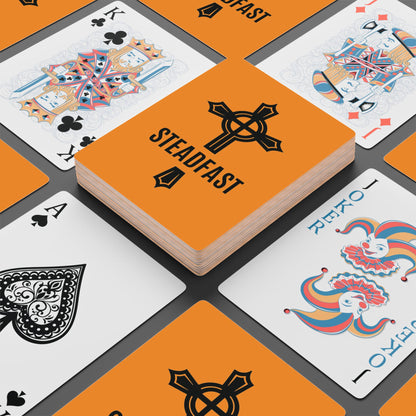 "Steadfast Cross", Christian Playing Cards (Deep Saffron)