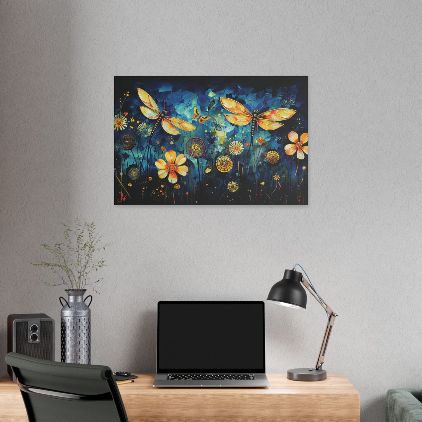 "Lucky Day Dragonflies", Stretched Classic Canvas Fine Art Print
