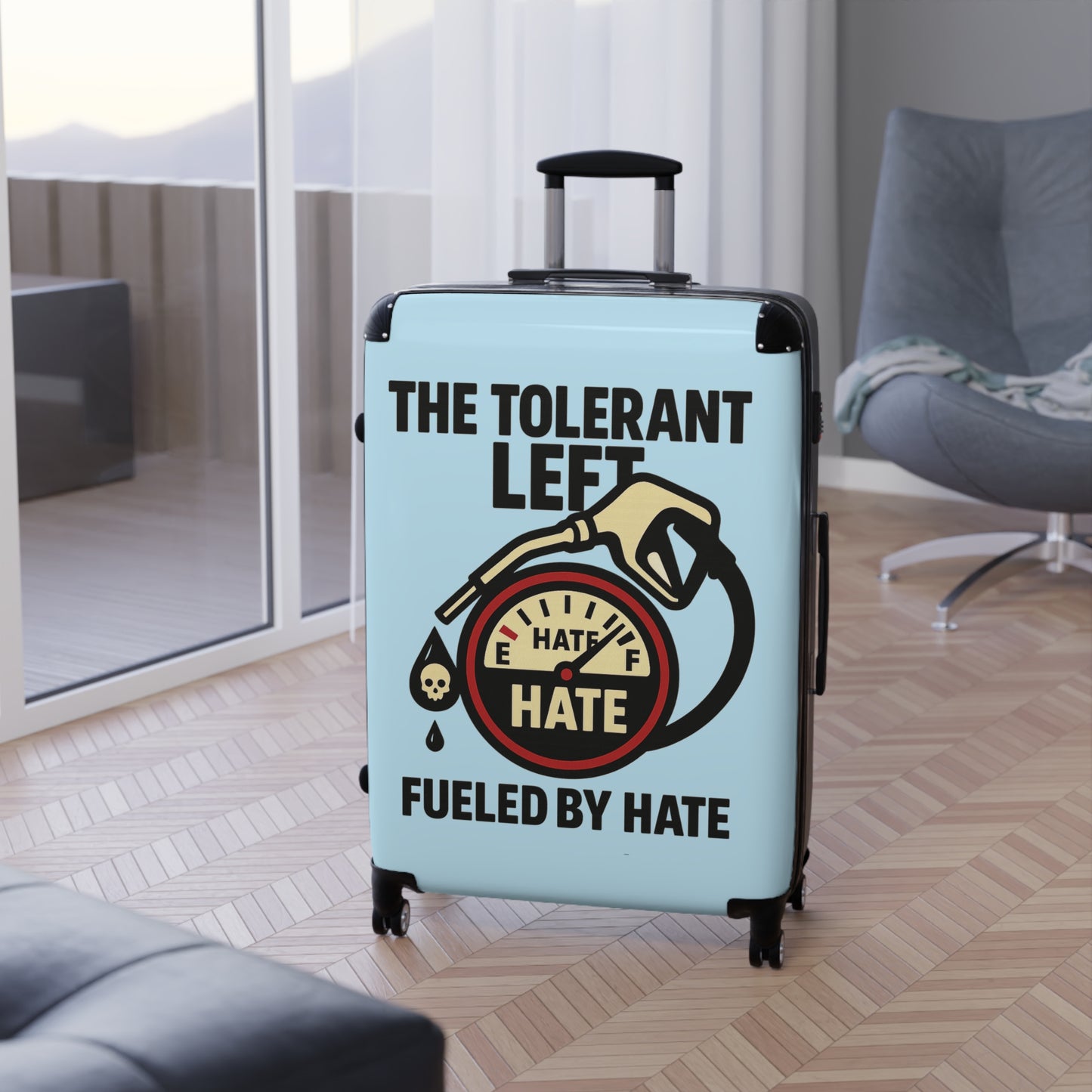 "The Tolerant Left", Suitcase (Pale Sky)