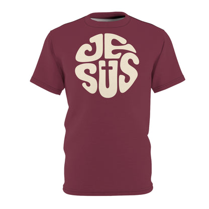 "Retro Jesus", Unisex T-shirt (Faded Scarlet)