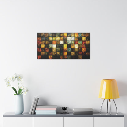 "Wood Block Pattern" #01, Classic Stretched Canvas Fine Art Print