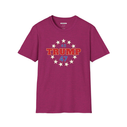 "Trump 45-47 Circle of Stars", Unisex Softstyle T-Shirt