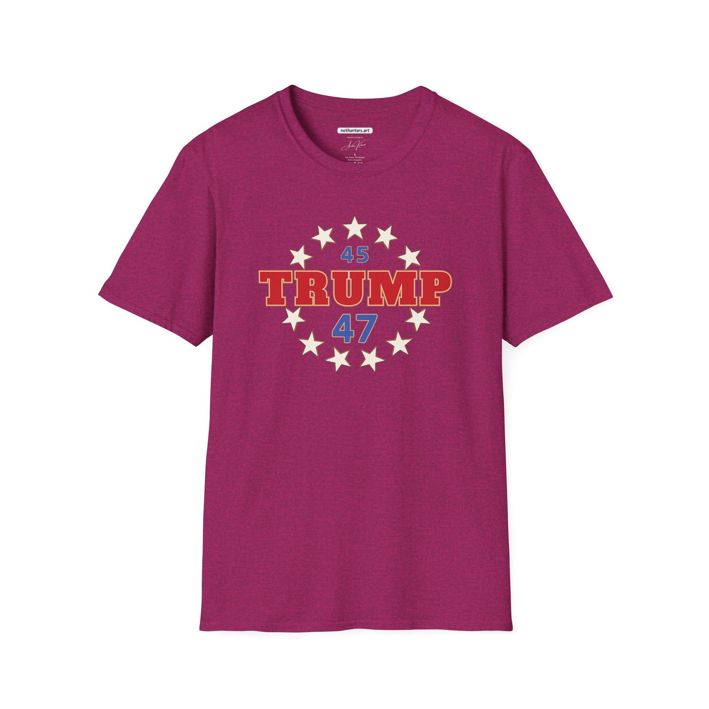 "Trump 45-47 Circle of Stars", Unisex Softstyle T-Shirt