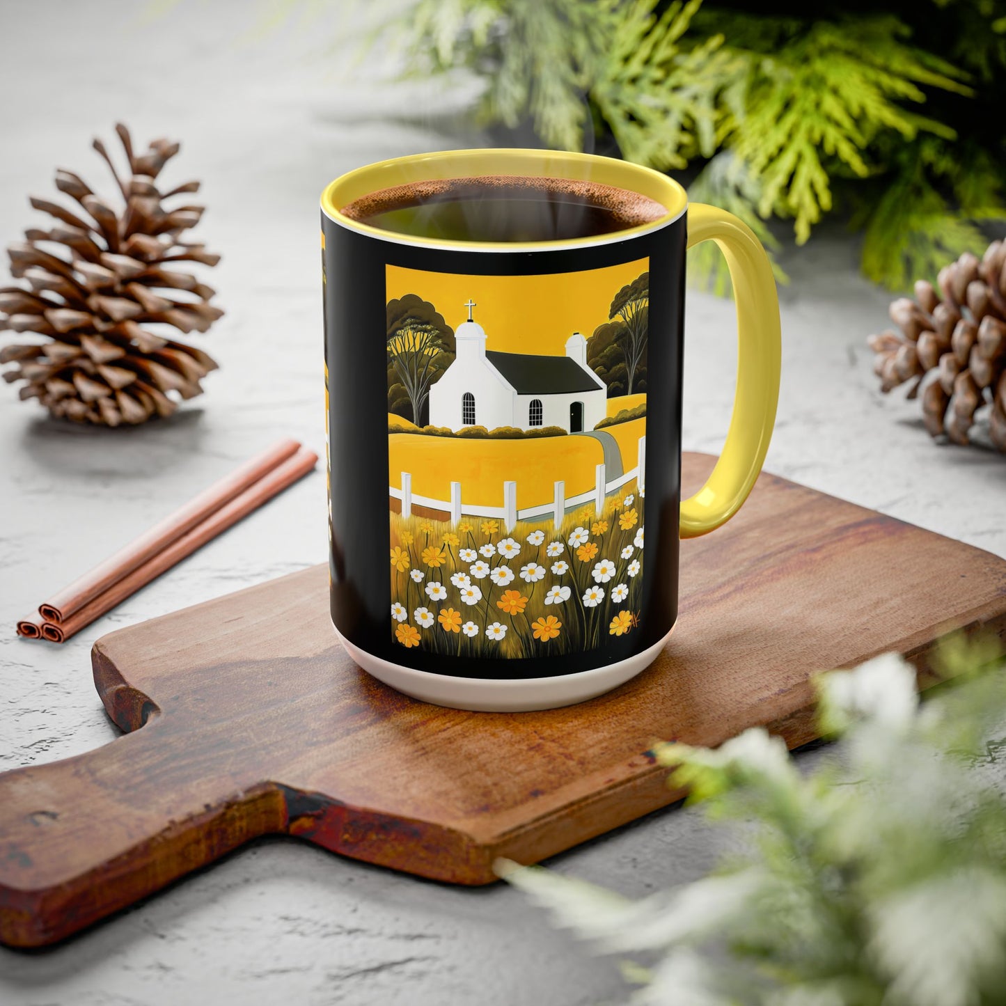 "Eaglais a’ Bhuidhe (Gaelic) - The Church of Golden Hope (English)", Colorful Mugs (11oz & 15oz)