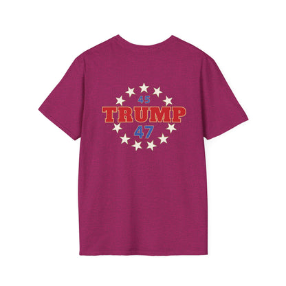 "Trump 45-47 Circle of Stars", Unisex Softstyle T-Shirt