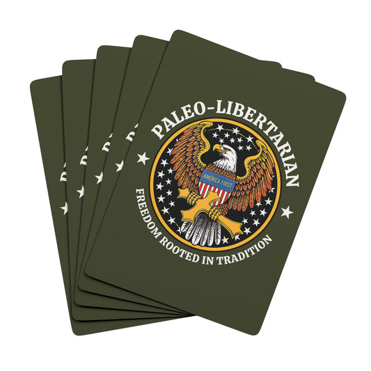 "Paleo-Libertarian" #01, Political Playing Cards (Dark Olive Green)