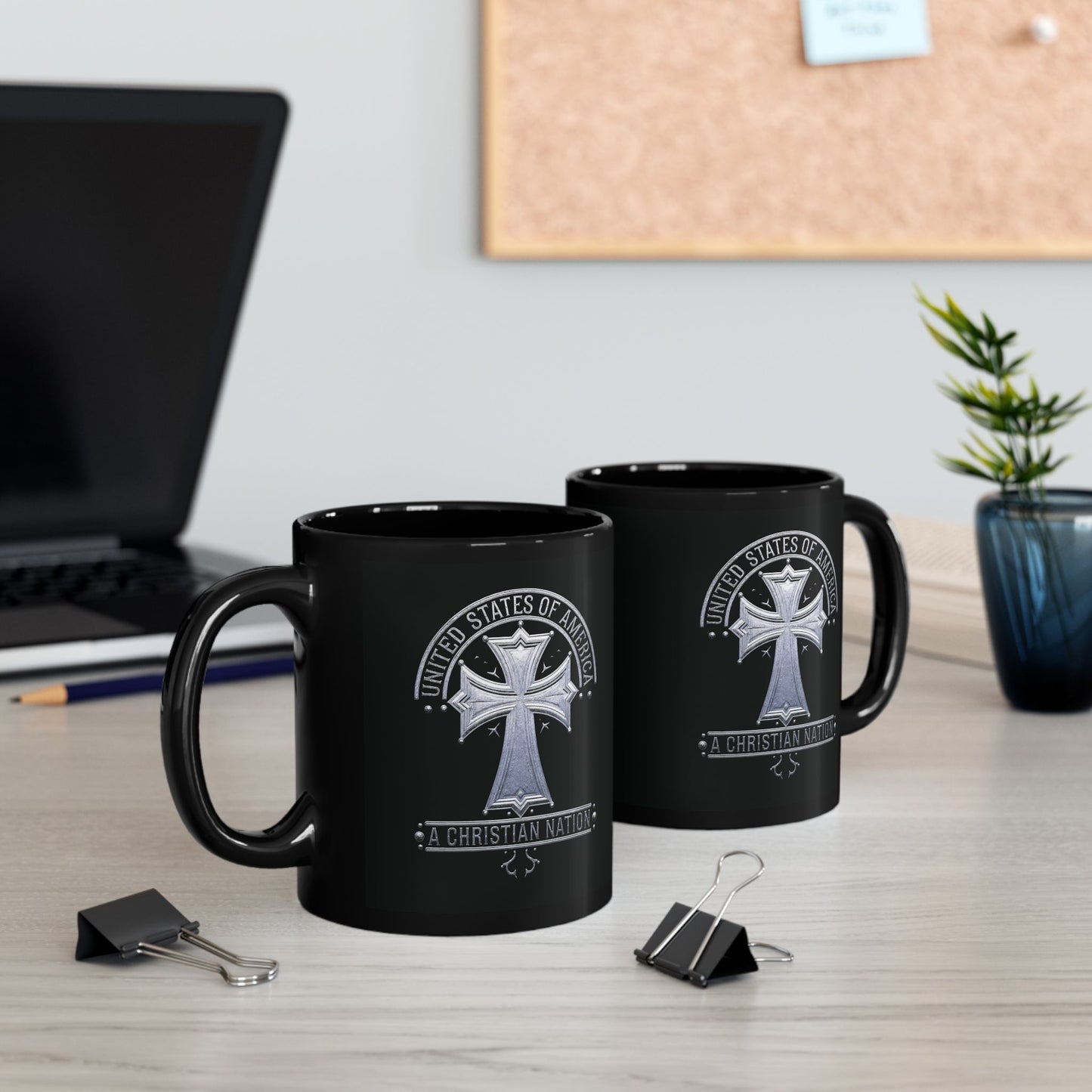 "USA - A Christian Nation" #02, Black Mug (11oz & 15oz)