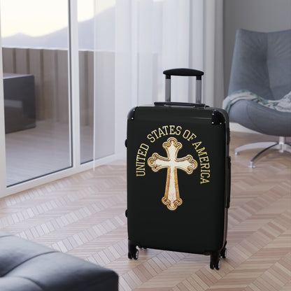 "USA Gold Cross" Suitcases (Black)