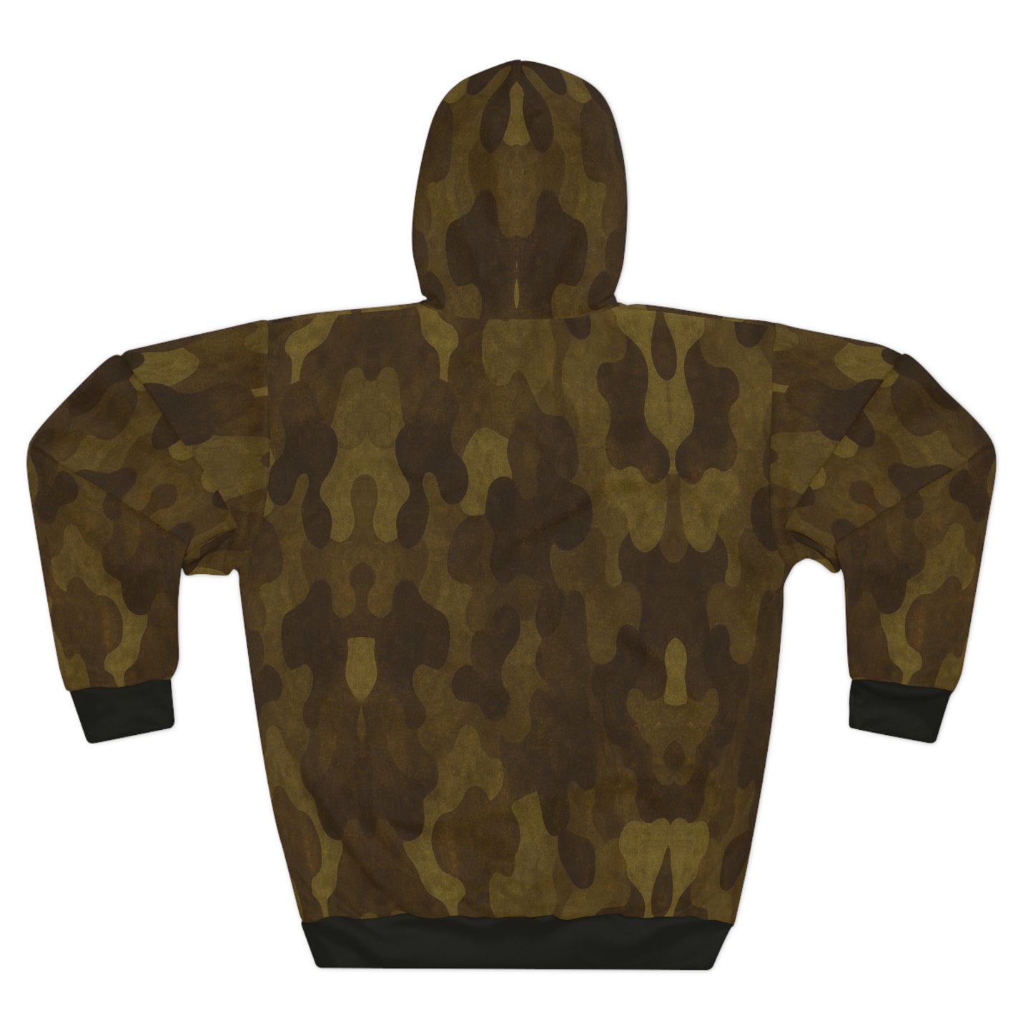 "Swamp Recon Camouflage", Unisex Wearable Art Pullover Hoodie (Alligator Black Cuffs & Waist)