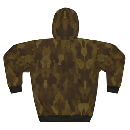 "Swamp Recon Camouflage", Unisex Wearable Art Pullover Hoodie (Alligator Black Cuffs & Waist)