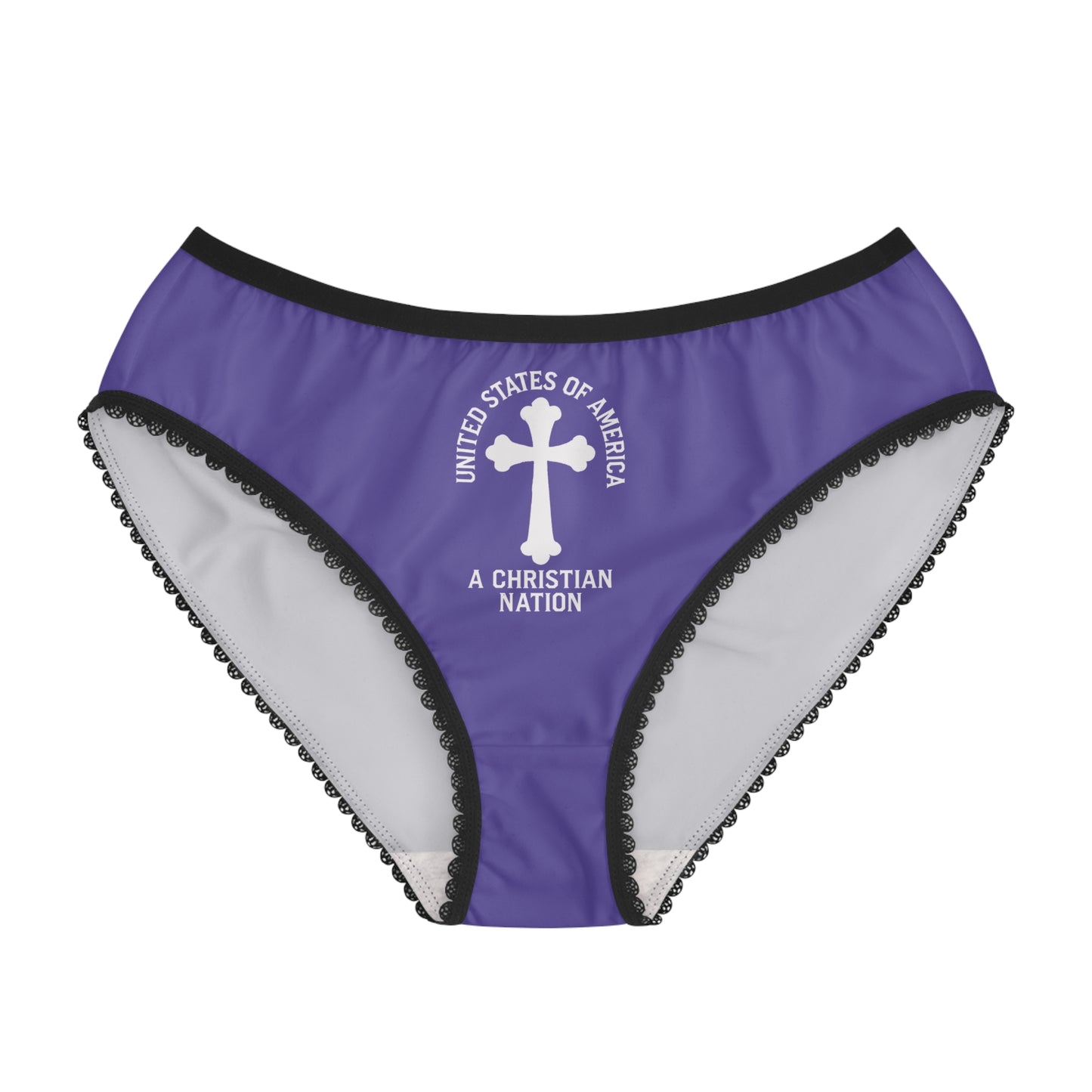 "USA - A Christian Nation" #04, Women's Briefs (Electric Indigo)