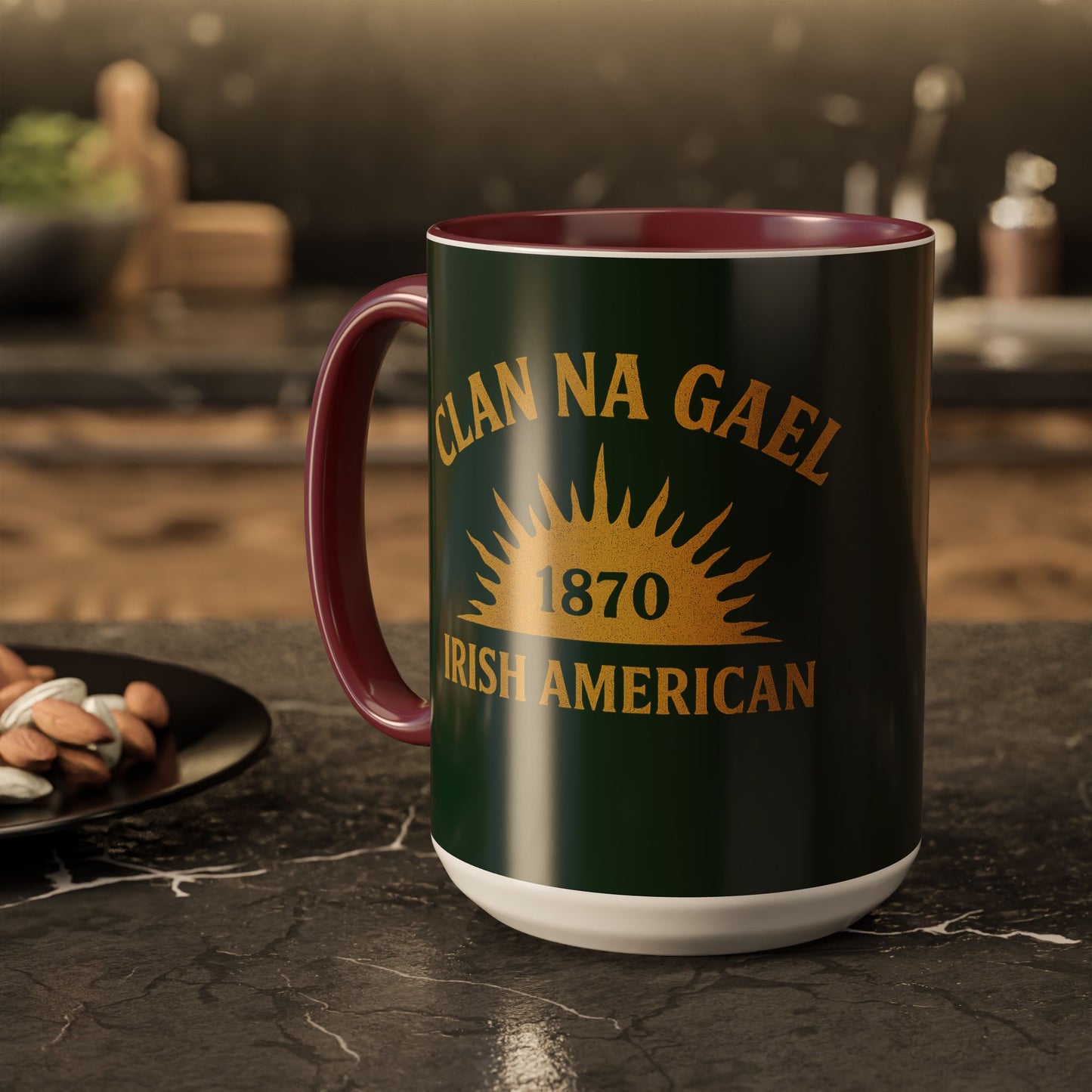 "Clan na Gael - Irish American", Colorful Mugs (11oz, 15oz) (Fenian Green)