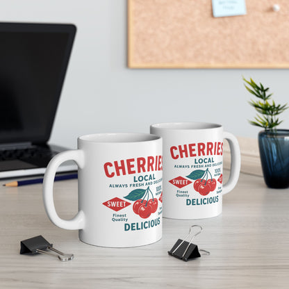 "Delicious Cherries", White Mug, (11oz & 15oz)