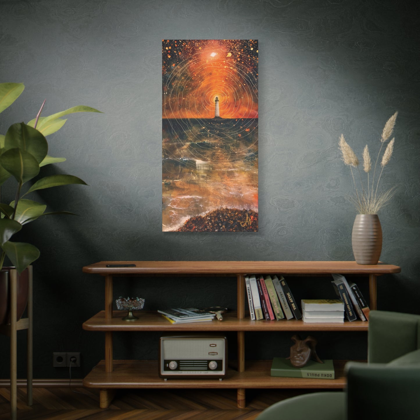 "Beacon in the Rings of Night", Fine Art Matte Canvas, Stretched, 1.25"