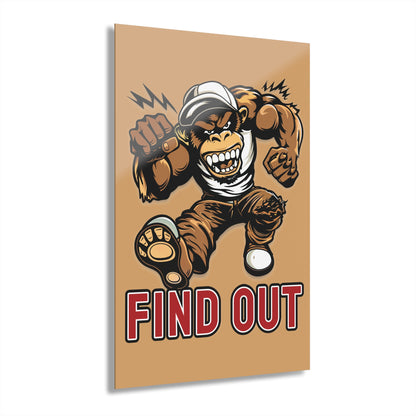 "Find Out", Acrylic Wall Prints (French Cleat Hanging) (Camel Brown)