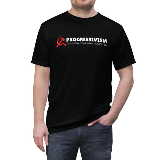 "Progressivism - Enemy of Western Civilization", Unisex Tee (Void Black)
