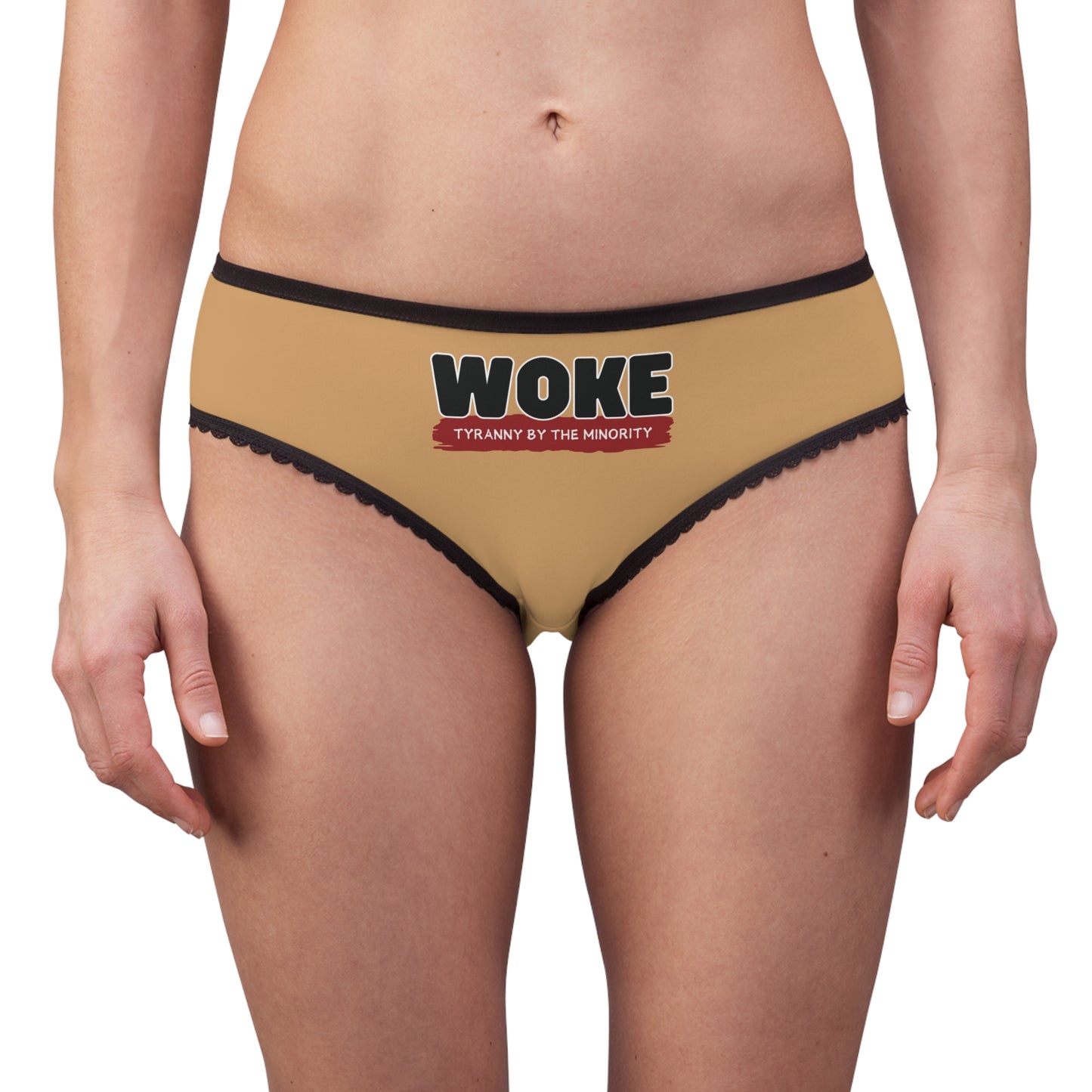 "Woke - Tyranny by the Minority", Women's Briefs (Camel Brown)