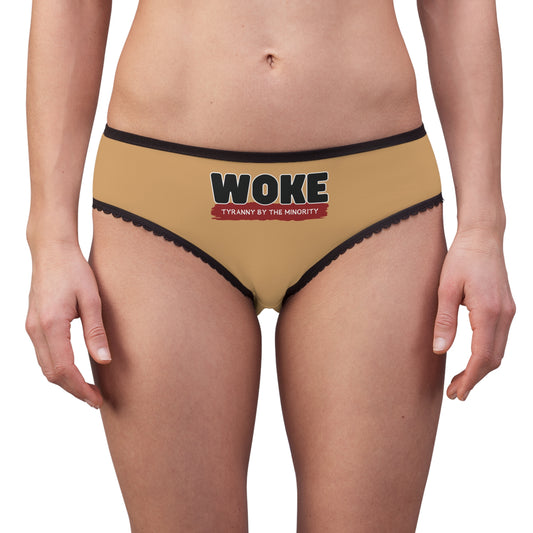 "Woke - Tyranny by the Minority", Women's Briefs (Camel Brown)