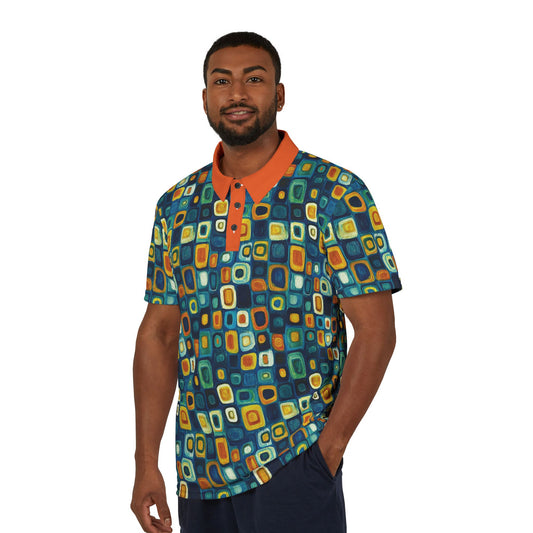 "Soul Mosaic", Unisex Polo Shirt (Orange Collar)