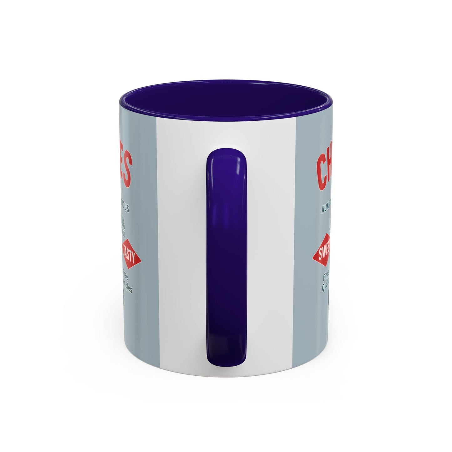 "Delicious Cherries", Colorful Mugs (11oz, 15oz) (Washed Silver-Blue)
