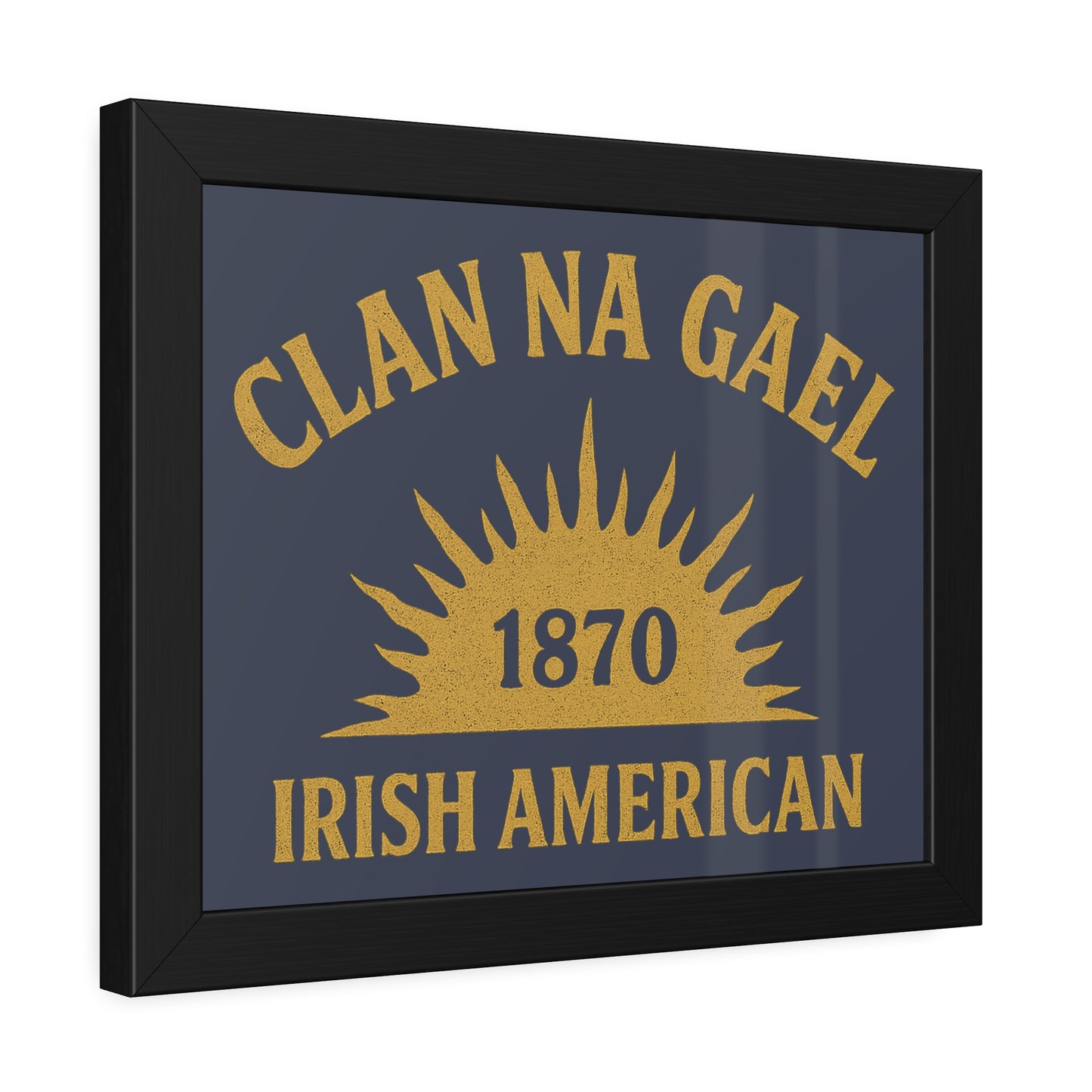 "Clan na Gael - Irish American", Framed Paper Poster (Blue Burka Grey)