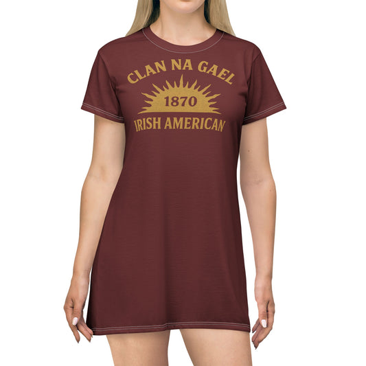 "Clan na Gael - Irish American", T-Shirt Dress (Palladius Red)