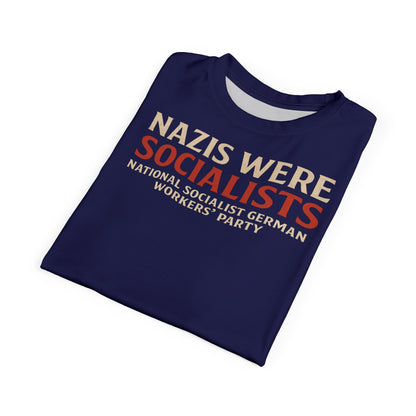 "Nazis were Socialists", Unisex T-shirt (Obsidian Blue)