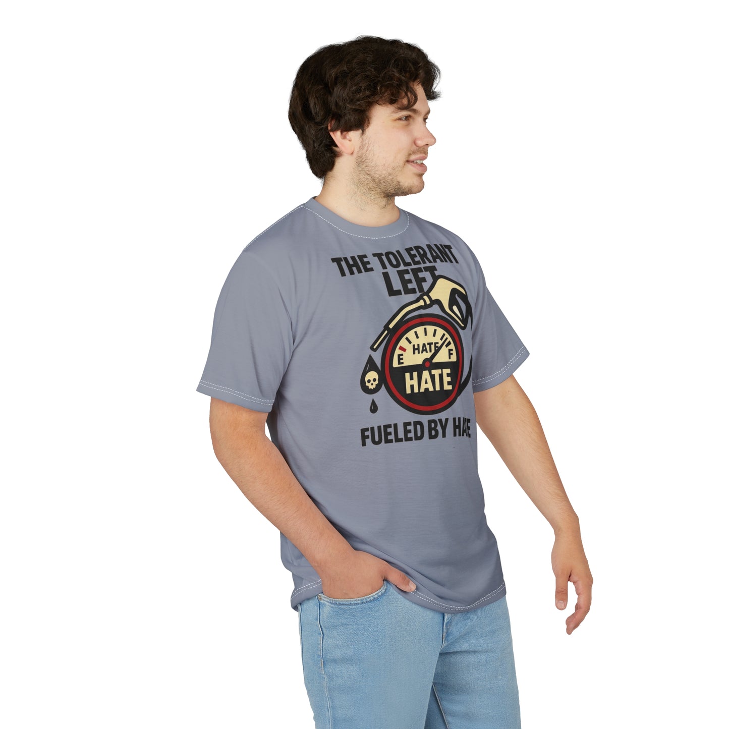 "The Tolerant Left", Unisex T-shirt (Concrete Grey)