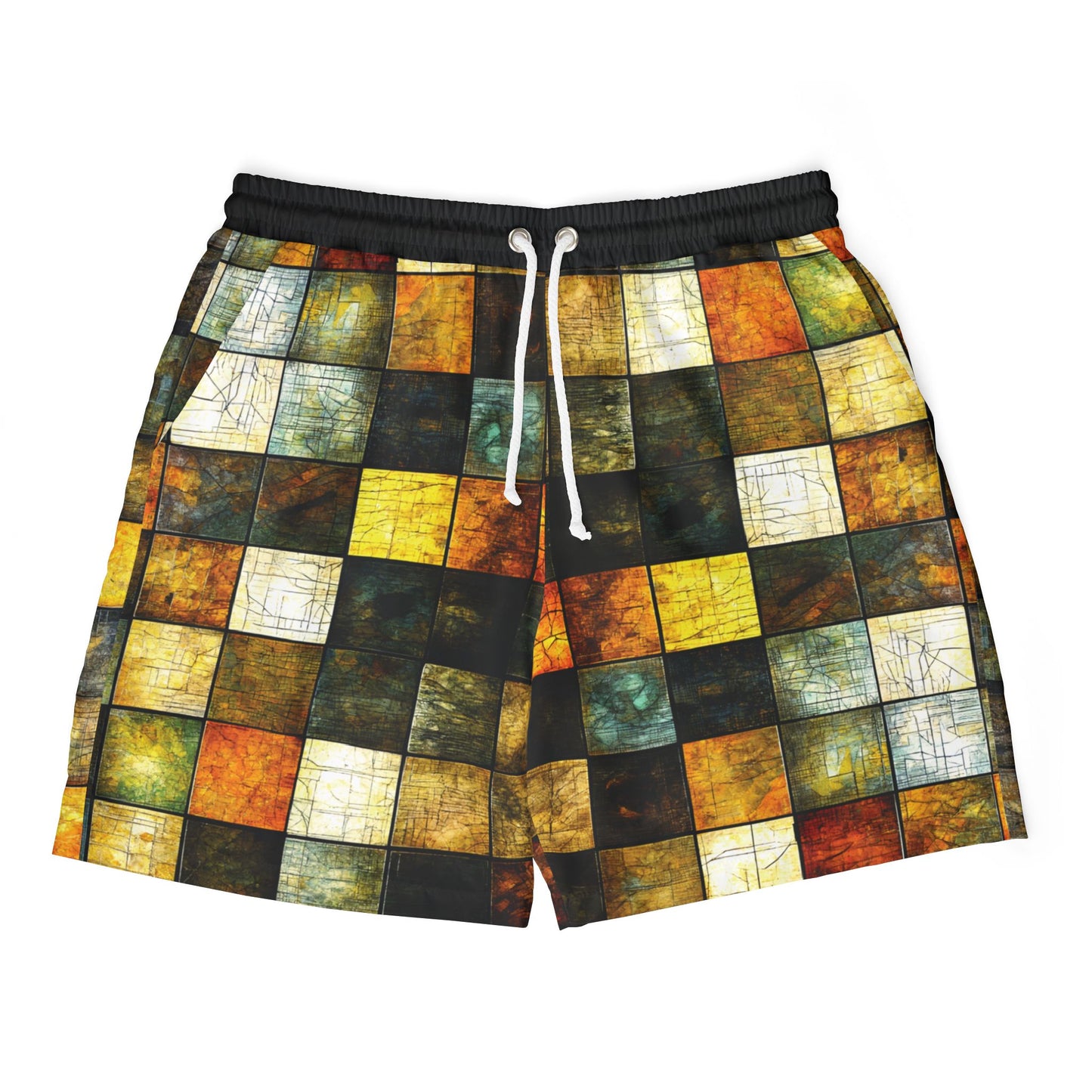 "Wood Block Pattern" #01, Swim Shorts