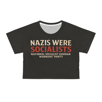 "Nazis were Socialists", Wearable Pattern Art Crop Tee (Pitch Grey)