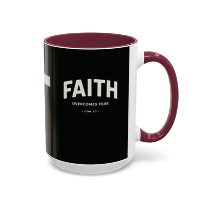 "Faith Overcomes Fear", Colorful Mugs (11oz, 15oz)
