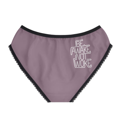 "Be Awake Not Woke" #1, Women's Briefs (Mountbatten Pink)
