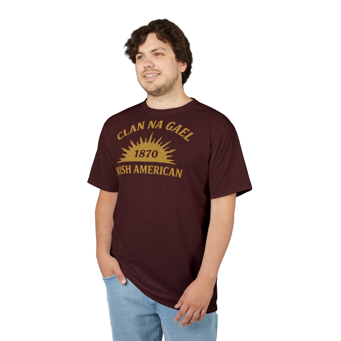 "Clan na Gael - Irish American", Unisex T-shirt (Mahogany)