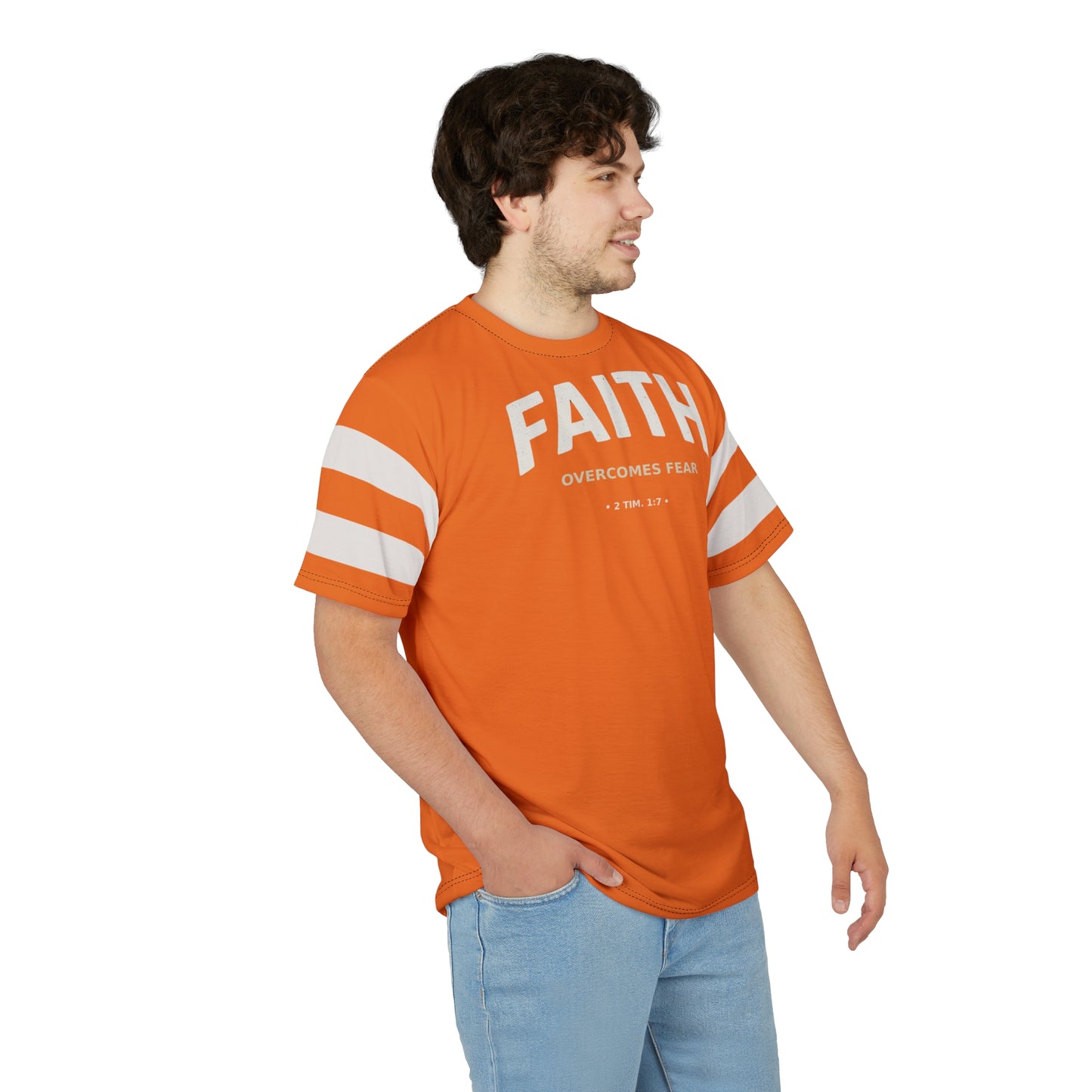 "Faith Overcomes Fear", Unisex Tee (Pumpkin Orange)