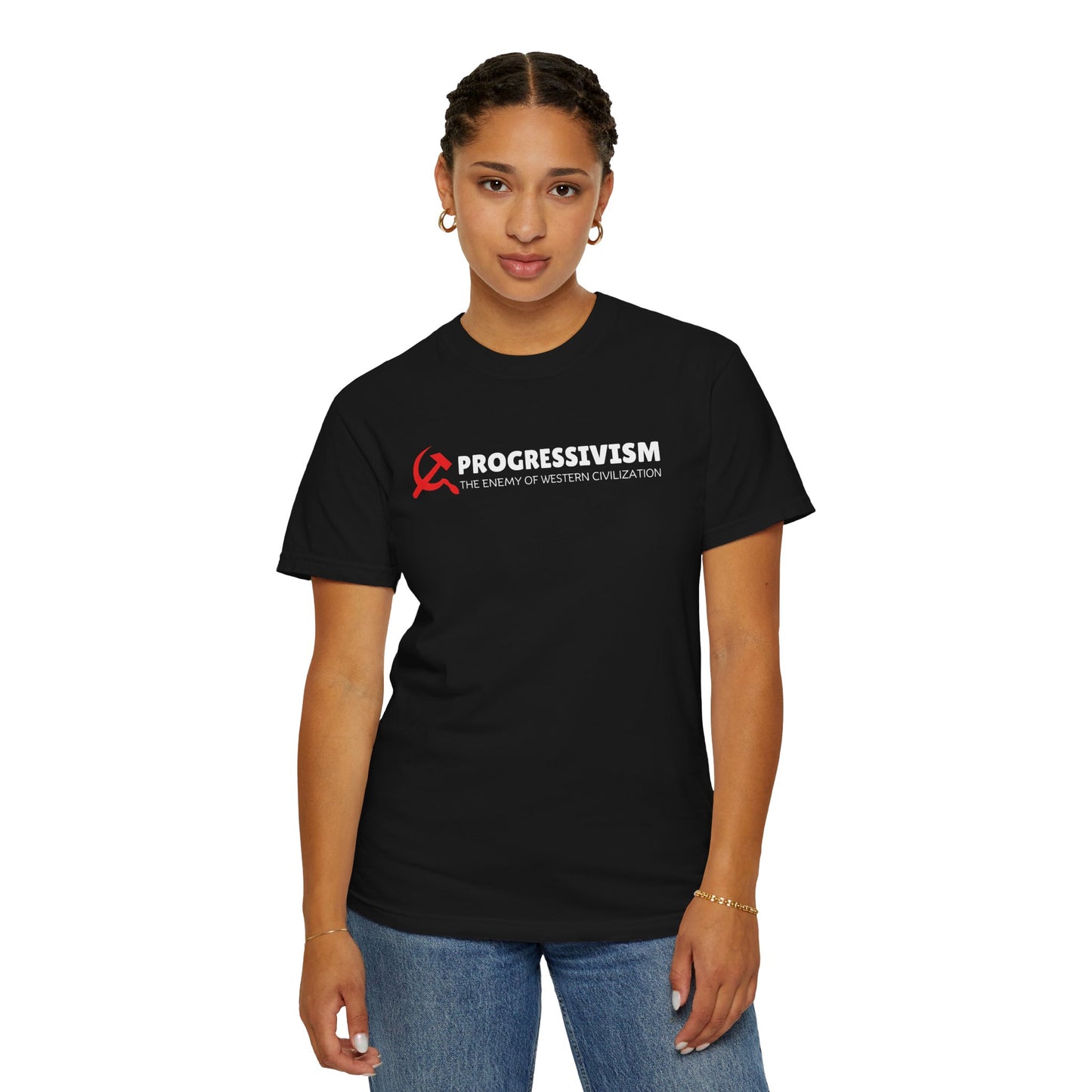 "Progressivism - Enemy of Western Civilization", Unisex T-shirt (Dark Colors)