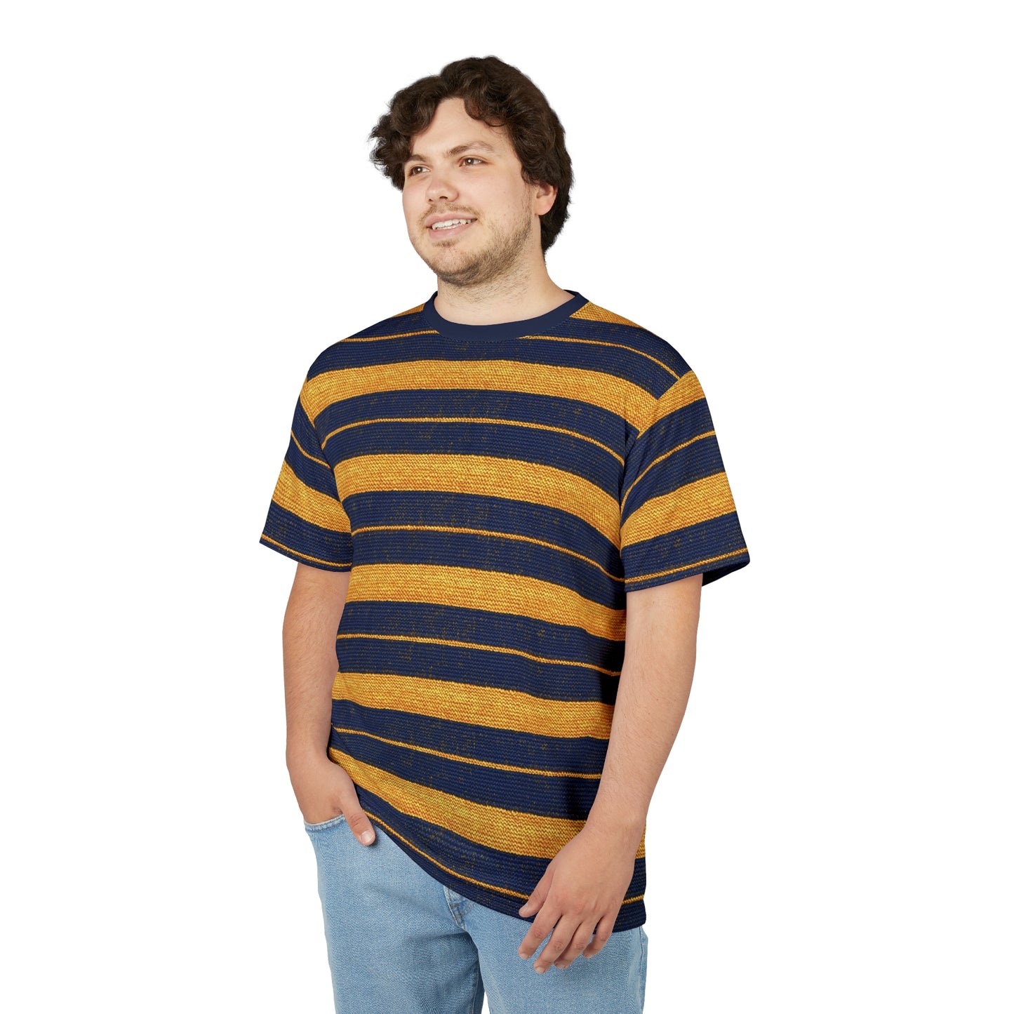 "Golden Ensign", Unisex Tee (Ensign Blue Collar)