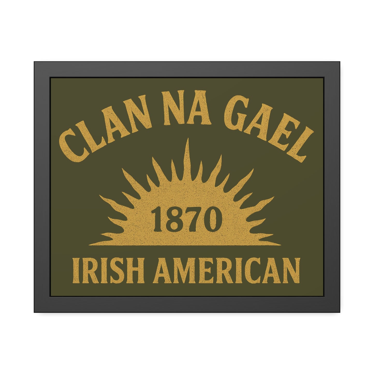 "Clan na Gael - Irish American", Framed Paper Poster (Fianna Green)
