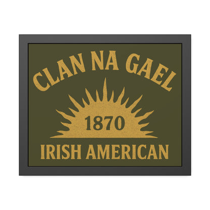 "Clan na Gael - Irish American", Framed Paper Poster (Fianna Green)