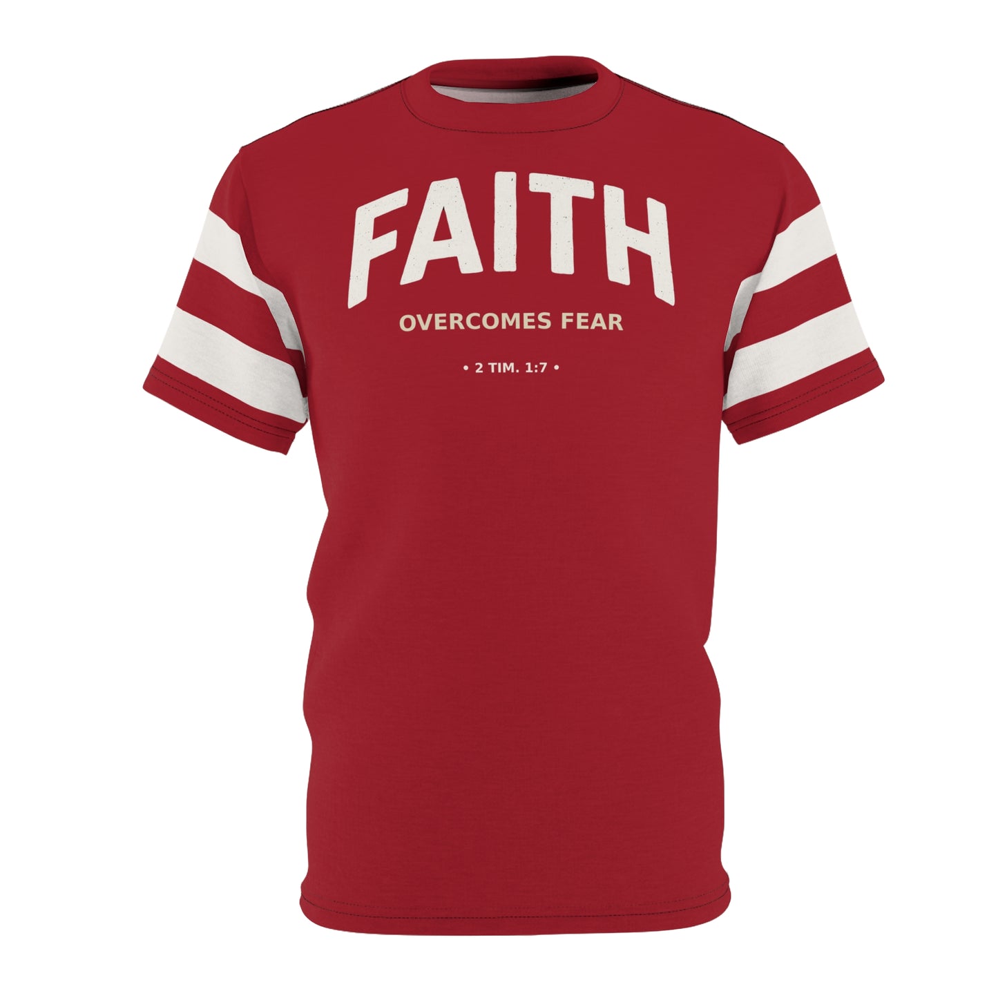 "Faith Overcomes Fear", Unisex Tee (Cherry Red)