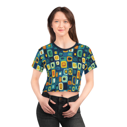 "Soul Mosaic", Crop Tee (Birlinn Blue Collar)