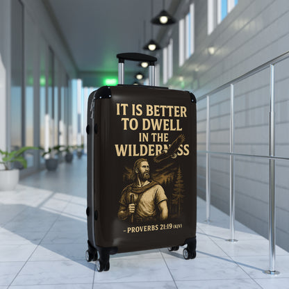 "Proverbs 21:19 (KJV), Suitcases (Ironbark Brown)