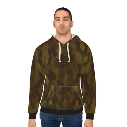 "Swamp Recon Camouflage", Unisex Wearable Art Pullover Hoodie (Alligator Black Cuffs & Waist)
