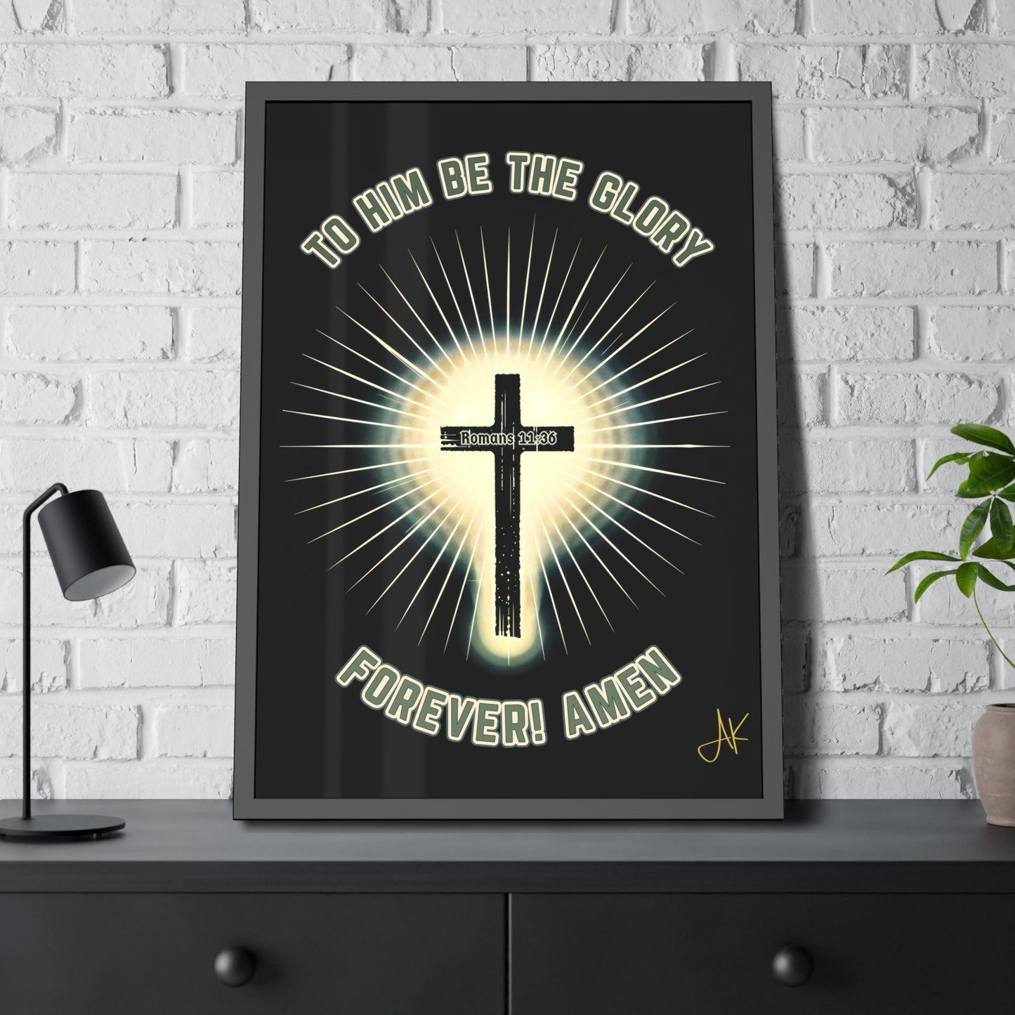 "Romans 11:36", Framed Paper Poster